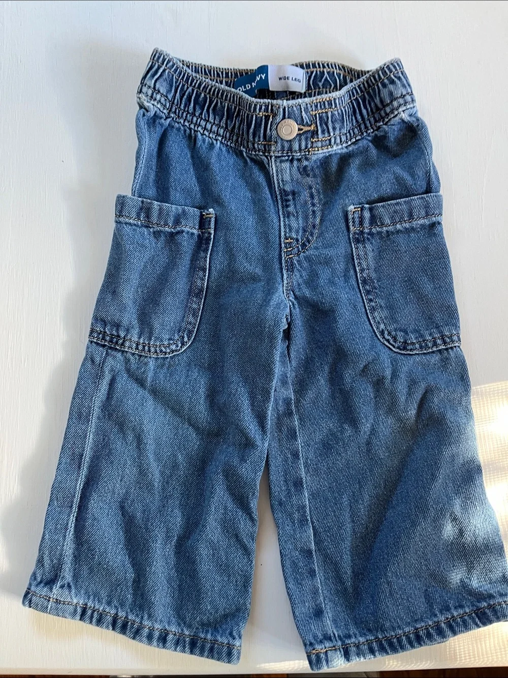 Children's Wide Leg Denim Pants - Blue